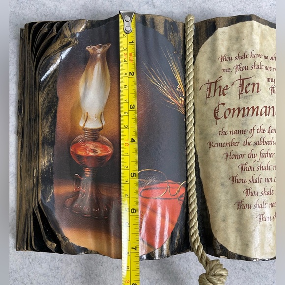 Decorative Ten Commandments Book with Lamp Design - Picture 9 of 14